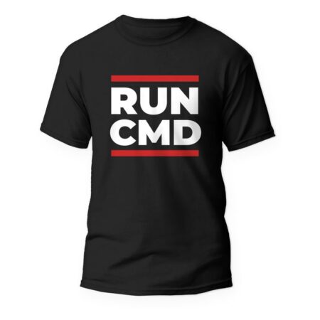 Тениска за програмисти Run CMD