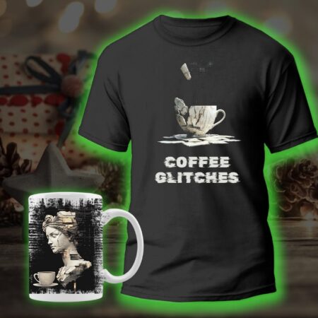 Тениска + Чашa Glitch Coffee