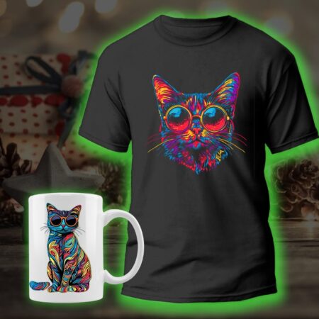 Тениска + Чаша Trippy Cat